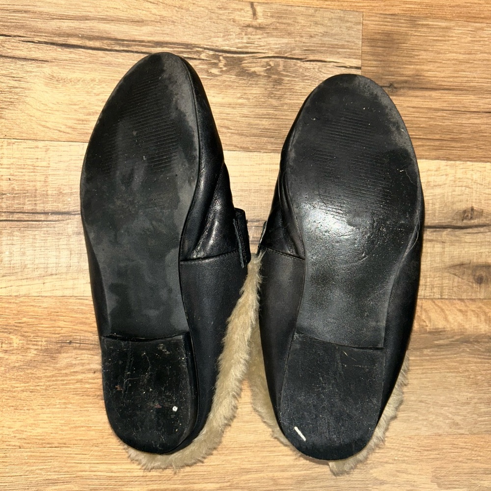 Steve Madden Black Loafers with Fur Lining 5.5 - Picture 3 of 3